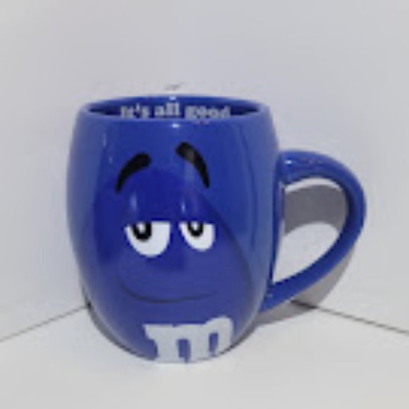 NEW OVERSIZED BLUE M&M COFFEE MUG "IT'S ALL GOOD" ON INSIDE RIM 20 OZ - Picture 1 of 5